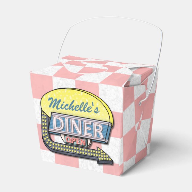 Caja Para Regalos Crea tu propio Personalizado Retro 50's Diner Rótu (Front Side)