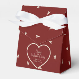 Caja Para Regalos Cream Hearts on Burgundy - Minimal Valentine 