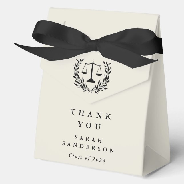Caja Para Regalos Cream Law Scales+Laurel Wreath Graduation (Anverso)