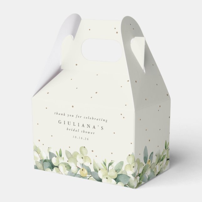 Caja Para Regalos Cream Snowberry+Eucalyptus Winter Bridal Shower (Front Side)