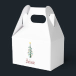Caja Para Regalos Creer Fiesta de Navidades festivos de árbol evergr<br><div class="desc">Creer en la caja de favores festivos de los Navidades con un árbol verde adorable dibujado a mano y un sencillo diseño de tipografía. Con letras de tipografía de personalizable añades tu propio texto. Ideal para regalar esta temporada navideña.</div>