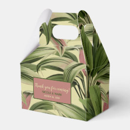 Caja Para Regalos Crema de acuarela botánica vintage de palma tropic