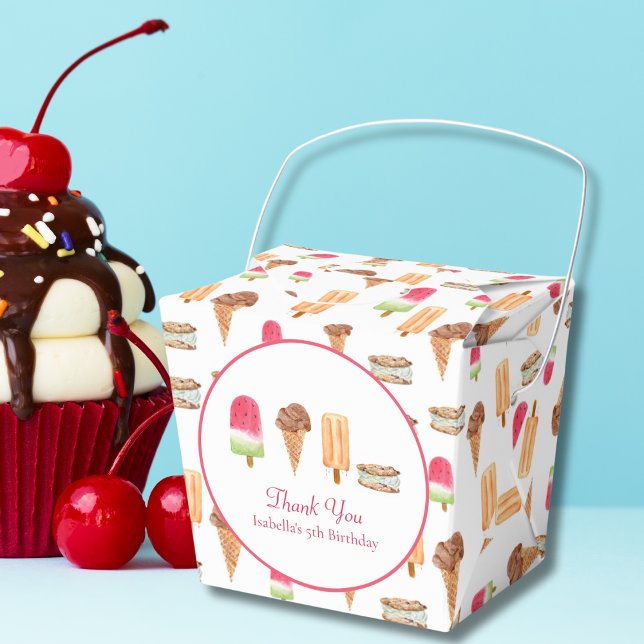 Caja Para Regalos Crema de hielo acuarela y bicicletas cumpleaños gr (Subido por el creador)