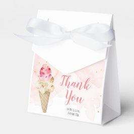 Caja Para Regalos Crema rosa de helado Rubor Gracias