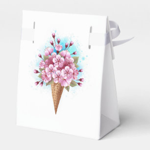 Caja Para Regalos Crema rosa de hielo Sakura Waffle Cone