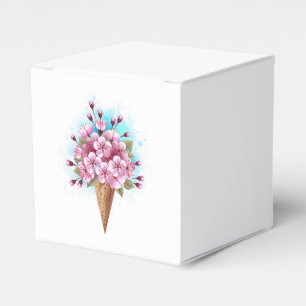 Caja Para Regalos Crema rosa de hielo Sakura Waffle Cone