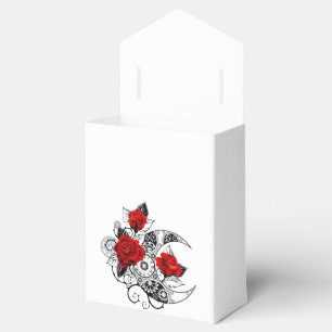 Caja Para Regalos Crescente Mecánico con Rosas Rojas