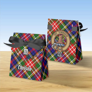 Caja Para Regalos Crest de Clan Christie sobre tartán