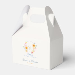 Caja Para Regalos Crest Floral Monograma Boda de Primavera