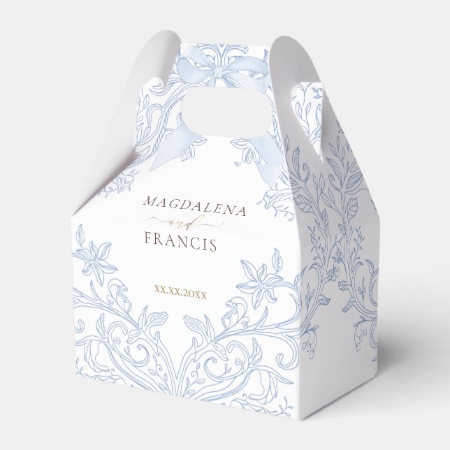 Caja Para Regalos cresta de acuarela azul | boda (Front Side)