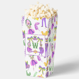Caja Para Regalos Crestá Monograma de Mardi Gras en Acuarela