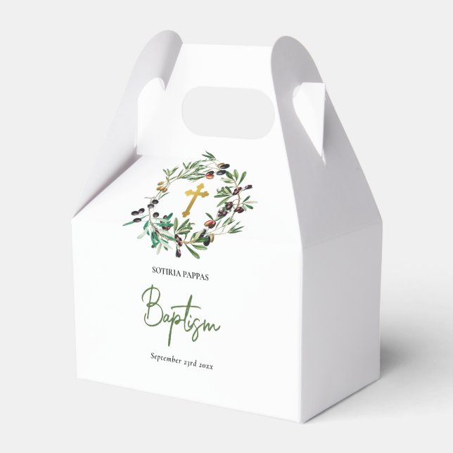 Caja Para Regalos Crianza ortodoxa griega bautismo aceitunas vegetac (Front Side)