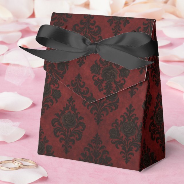 Caja Para Regalos Crimson Nocturne Bloom Victorian (Boda)