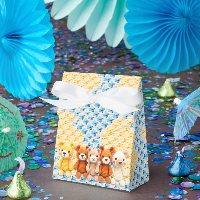 Caja Para Regalos Crocheted Stuffed Animals Blue and Yellow (Fiesta)