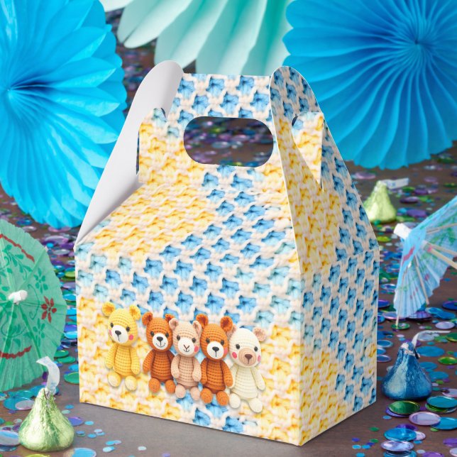 Caja Para Regalos Crocheted Stuffed Animals Blue and Yellow (Fiesta)