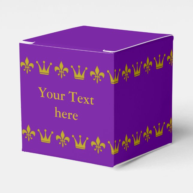 Caja Para Regalos Crown dorado y Lily Border + tus ideas (Costado Anverso)