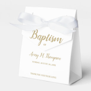Caja Para Regalos Cruce blanca pura Guión simple Gracias Bautismo