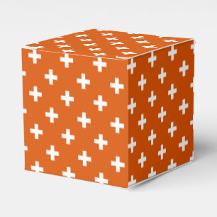 Caja Para Regalos Cruces blancas de la polca en el naranja quemado