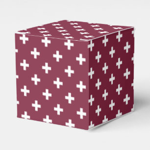 Caja Para Regalos Cruces de polka blanca sobre morera