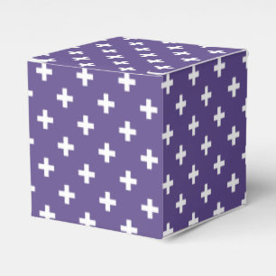 Caja Para Regalos Cruces de polka blanca sobre ultravioleta