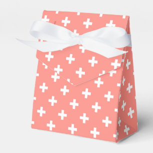 Caja Para Regalos Cruces de polka blanco sobre melocotón