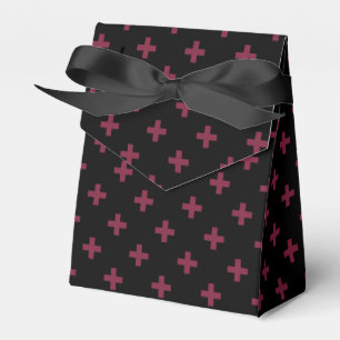 Caja Para Regalos Cruces de polka de moras sobre negro