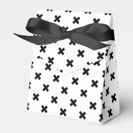 Caja Para Regalos Cruces de polka negra sobre blanco