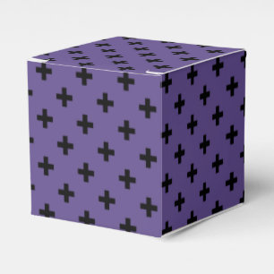 Caja Para Regalos Cruces de polka negra sobre ultravioleta