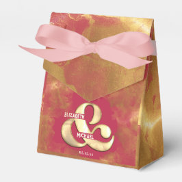 Caja Para Regalos Cruda elegante Gold Pink Magenta Custom Wedding