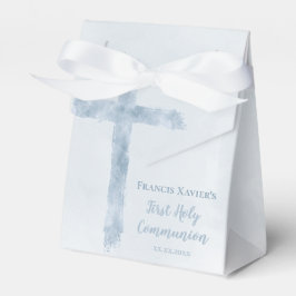 Caja Para Regalos cruz azul acuarela Primera Comunión