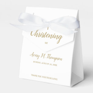 Caja Para Regalos Cruz de oro blanco puro Script Christening