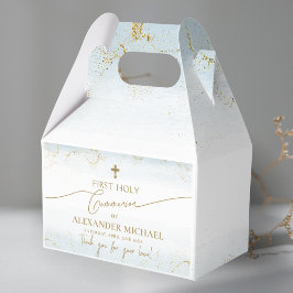 Caja Para Regalos Cruz de Oro Gracias Primera Comunión Sagrada