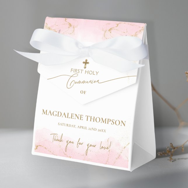 Caja Para Regalos Cruz de Oro Rosa Gracias Chica Primera Comunicació (Subido por el creador)