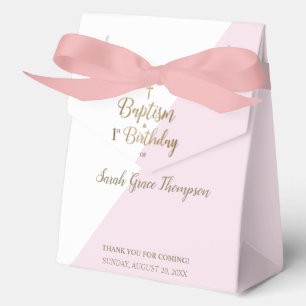 Caja Para Regalos Cruz de oro rosa moderno Bautizo Cumpleaños 1 Cump