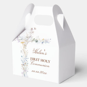Caja Para Regalos Cruz floral de Primera Comunión