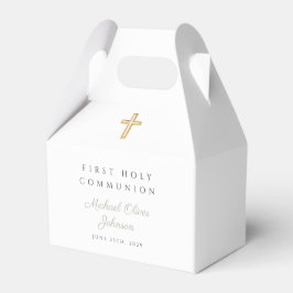 Caja Para Regalos Cruz Religiosa Verde Salvia Niño Primera Comunión 