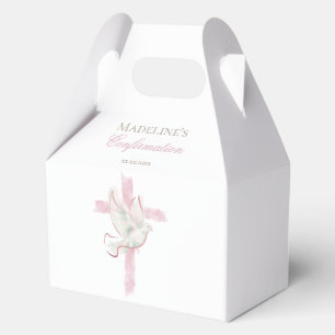 Caja Para Regalos Cruz rosa de confirmación