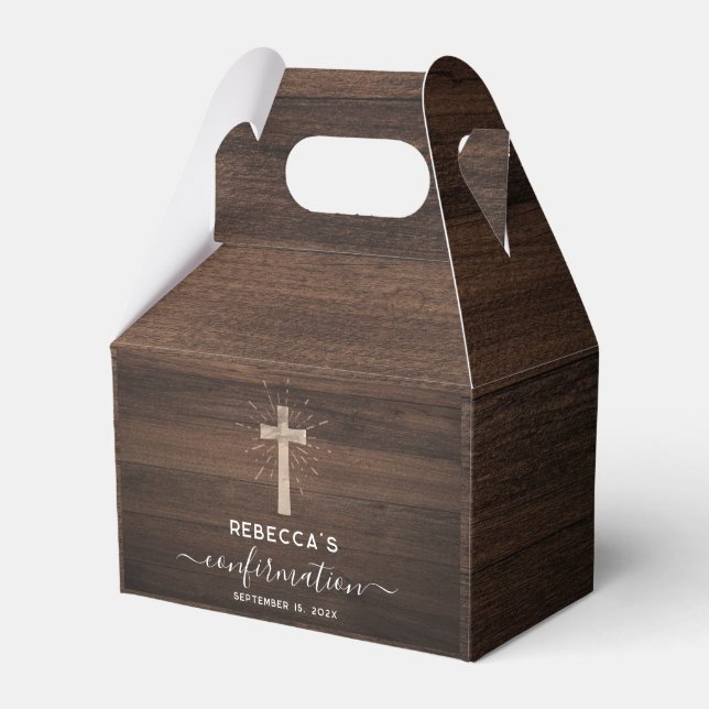 Caja Para Regalos Cruz Rustic Confirmation Church (Front Side)