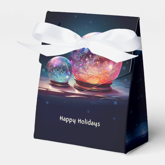Caja Para Regalos Crystal Snowballs Christmas Holiday Gift Box (Front Side)