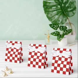 Caja Para Regalos Cuadrados a cuadros rojos blancos geométrico retro