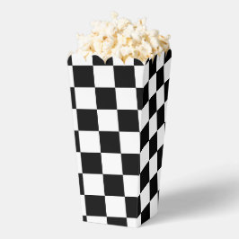 Caja Para Regalos Cuadrados controlados Retro geométrico negro y bla