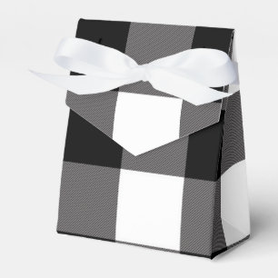 Caja Para Regalos Cuadrados de cuadros negros y blancos de Plaid de