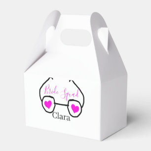 Caja Para Regalos Cuadrilla de novia gafas de corazón rosa negro de