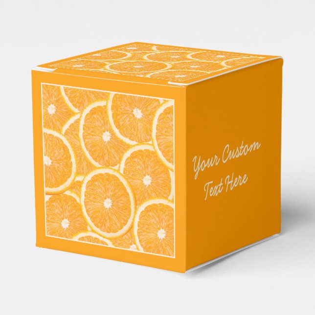 Caja Para Regalos cuadro de favor personalizado de naranjas (Costado Anverso)