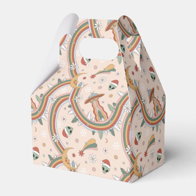 Caja Para Regalos Cuadros Árbol de Navidad Alien Patrón de Fiestas A (Front Side)