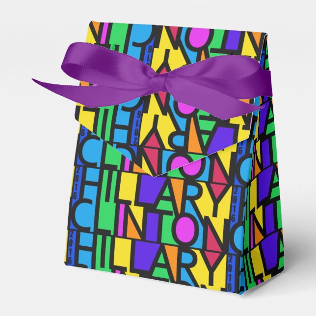 Caja Para Regalos Cuadros coloridos de Hillary Clinton 2016 (Front Side)
