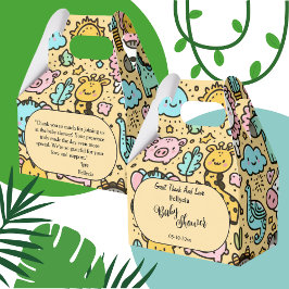 Caja Para Regalos Cuadros de animales amarillos