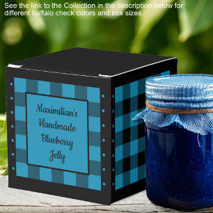 Caja Para Regalos Cuadros de Búfalo - Azul y Negro - Clásico