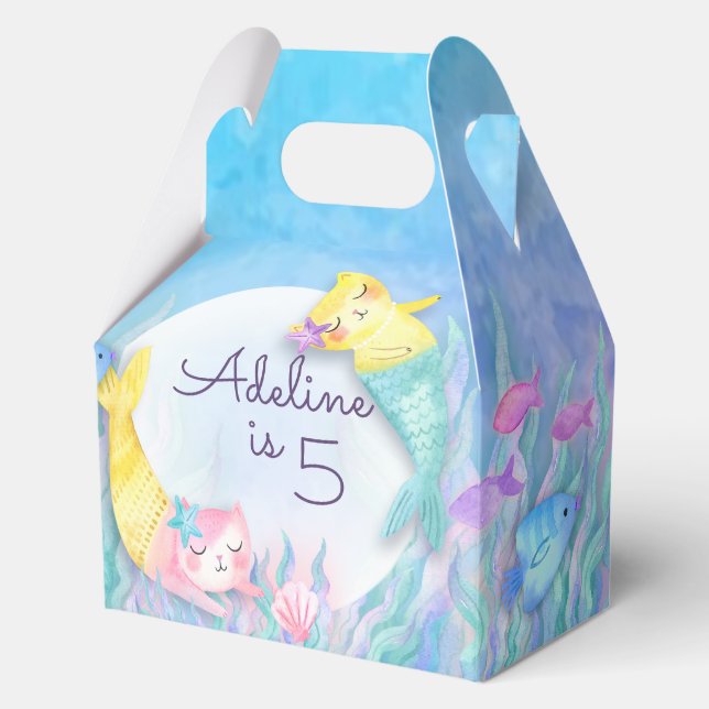 Caja Para Regalos Cuadros Fiestas temáticos de Gato Mermaid (Mercat) (Anverso)