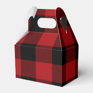 Caja Para Regalos Cuadros rojos de búfalo fiesta moderna rústica cam